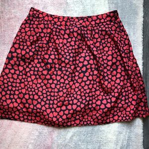 J.Crew Heart Print Skirt